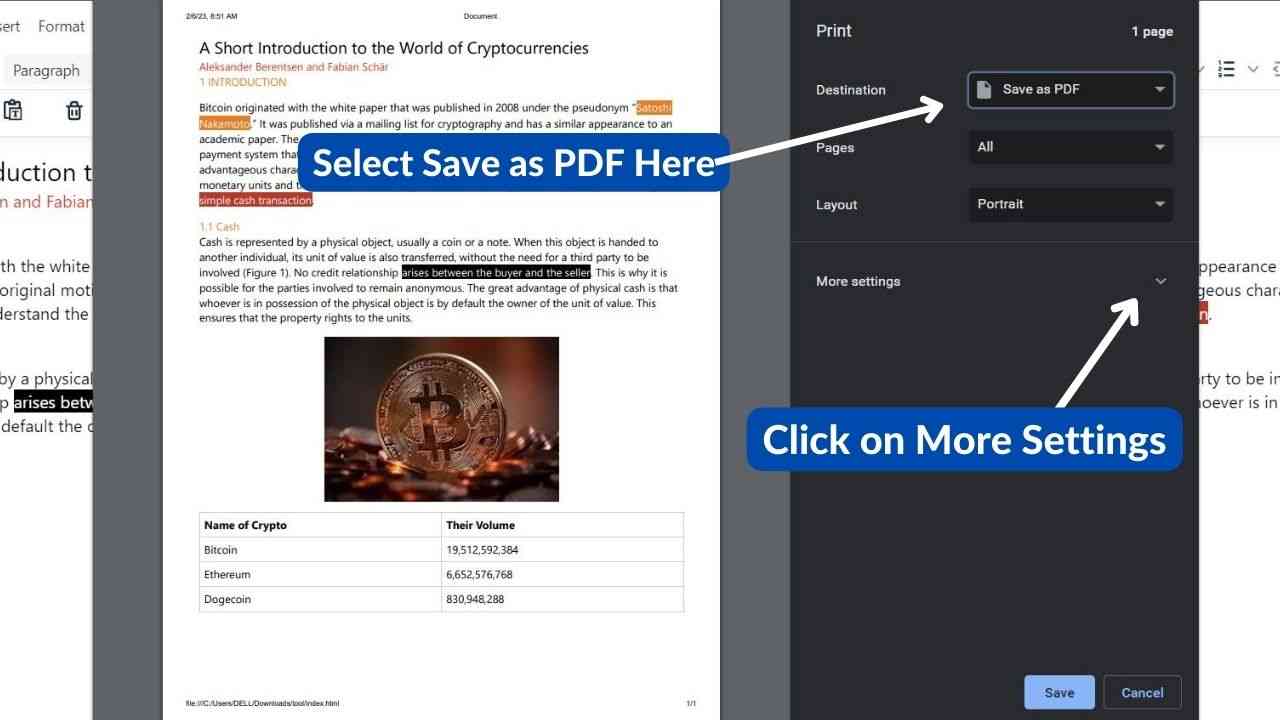 Save Online WordFile As PDF