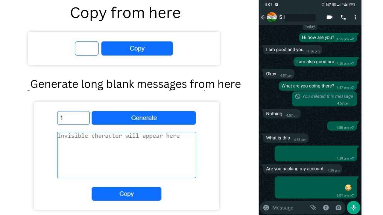 send blank message whatsapp